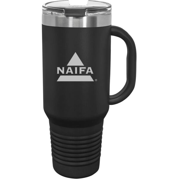   - Premium 40oz Travel Mug with Snap Lid & Straw Thumbnail